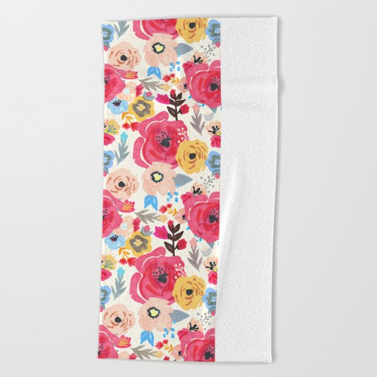 Summer Flora Beach Towel
