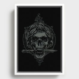 Caesar Skull With Knife Framed Canvas