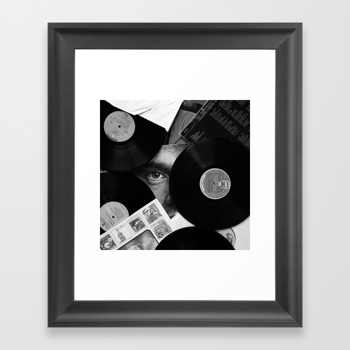 Long-playing Records and Covers in Black and White - Good Memories #decor #society6 #buyart Framed Art Print