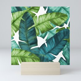 Tropical Banana Leaves Unique Pattern Mini Art Print