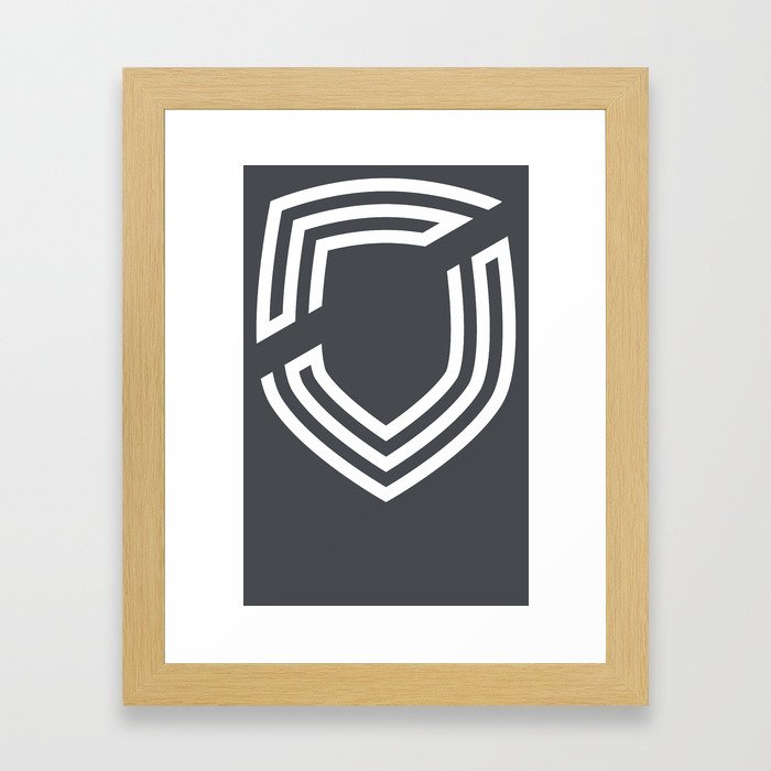 third. Shield - White Framed Art Print