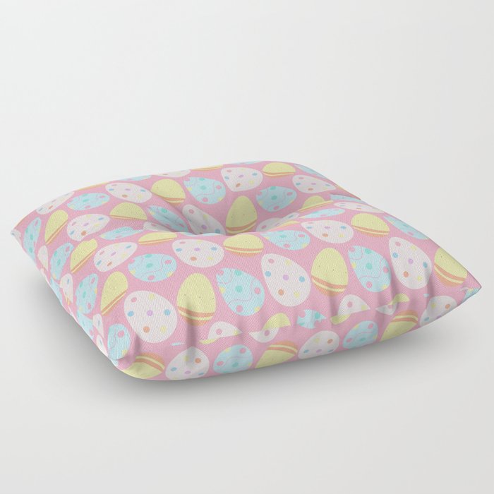 Colorful Pastel Easter Egg Pattern Floor Pillow
