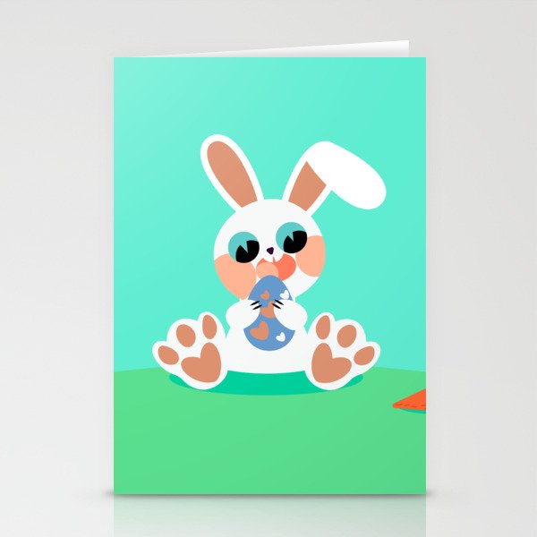 a cool greed rabbit Stationery Cards