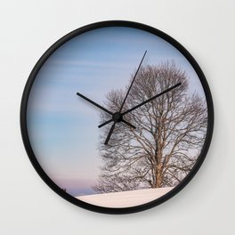 The lonely tree on a winter day Wall Clock