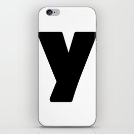 y (Black & White Letter) iPhone Skin