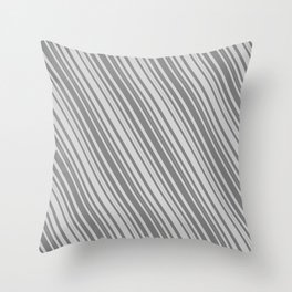 [ Thumbnail: Grey & Light Gray Colored Stripes/Lines Pattern Throw Pillow ]