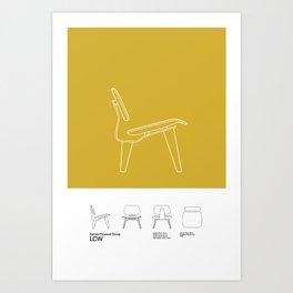 Minimalist Eames LCW Chair Design Art Print