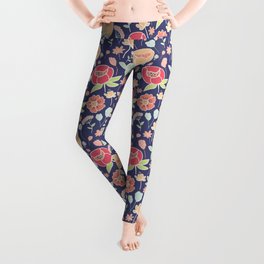 Colorful pastel abstract floral pattern Leggings