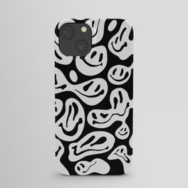 Black and White Dripping Smiley iPhone Case