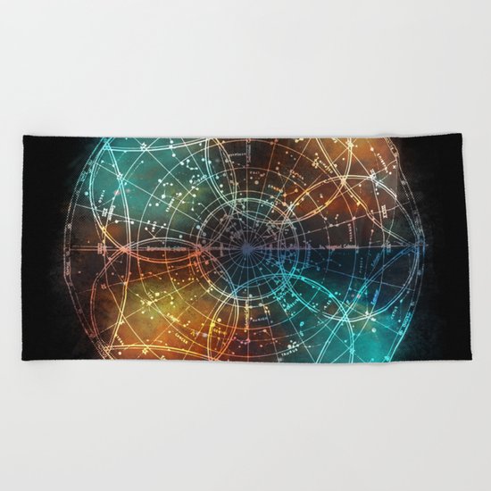 Star Map Beach Towel
