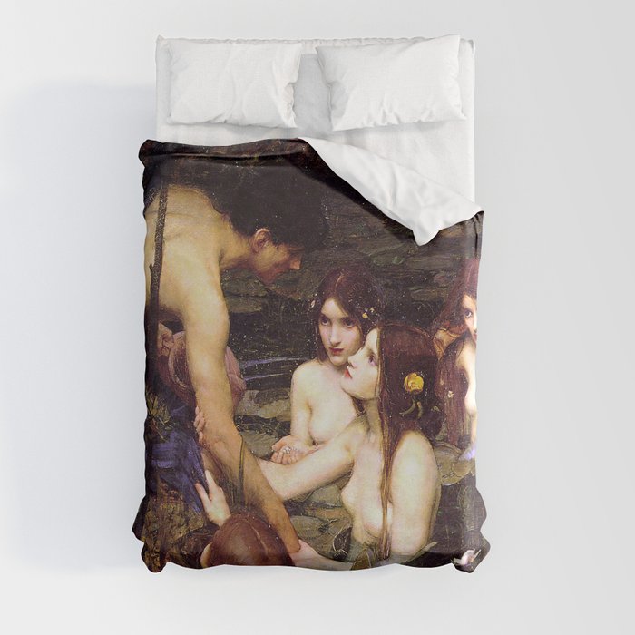 John William Waterhouse - Hylas and the Nymphs - 1896 Duvet Cover