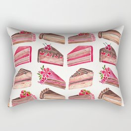 Cake Slices – Pink & Brown Palette Rectangular Pillow