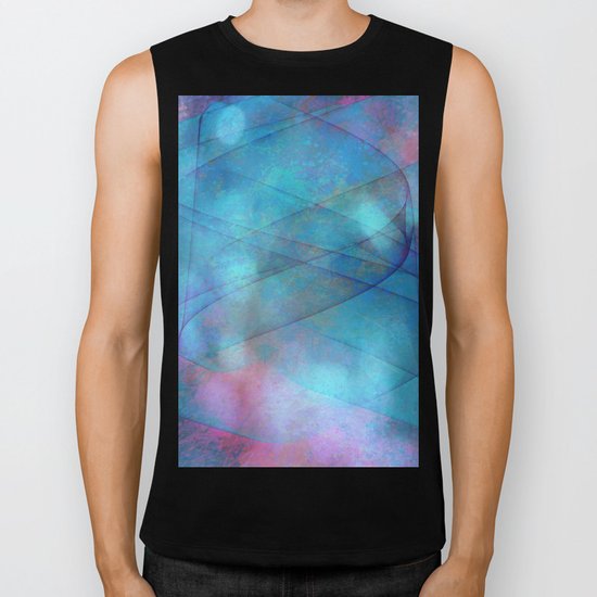 Blue tornado with fairy lights Biker Tank
