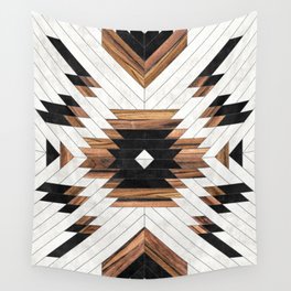 Urban Tribal Pattern No.5 - Aztec - Concrete and Wood Wall Tapestry