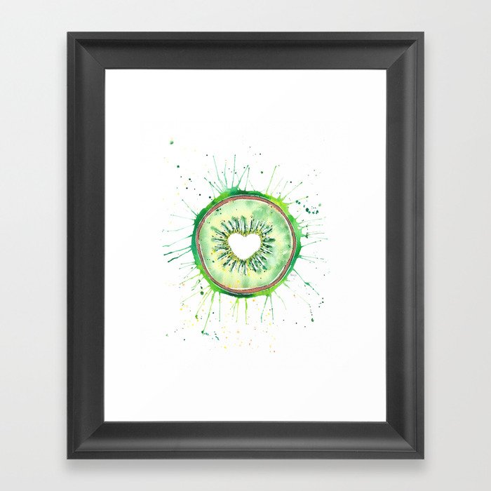 A Bomb of Kiwi Watercolor Painting Framed Art Print