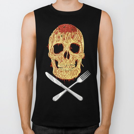 Spaghetti Skull Biker Tank