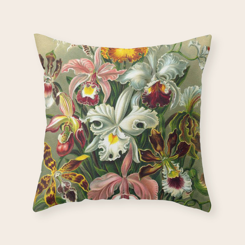 Victorian Orchids Floral Print Ernst Haeckel Throw Pillow By