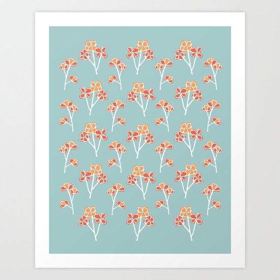 anemone flowers :: sea mist Art Print