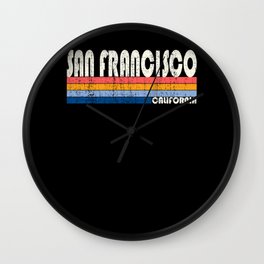 Retro Vintage 70s 80s Style San Francisco, CA Wall Clock