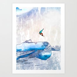 Snowboard Winter Extremes. For snowboarding lovers. Art Print