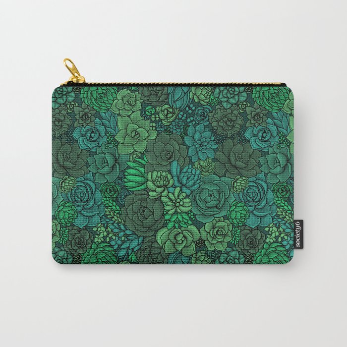 Succulent garden in green Carry-All Pouch