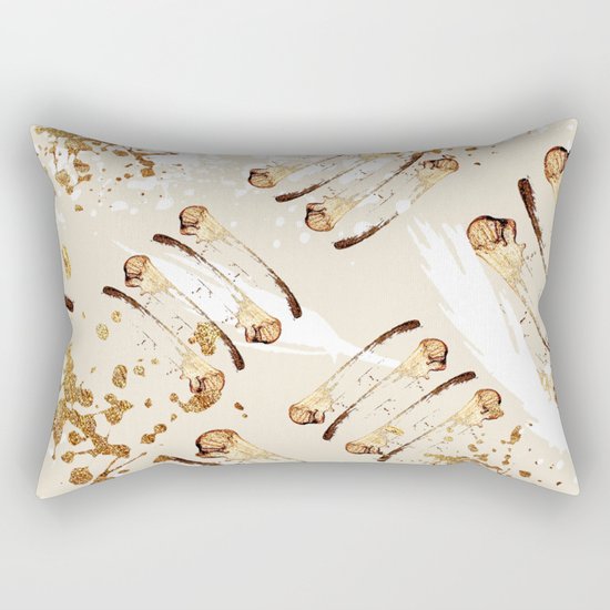 Feather peacock gold #4 Rectangular Pillow