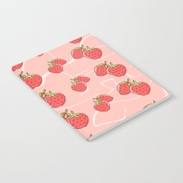 Cute Pink Strawberry Pattern Notebook