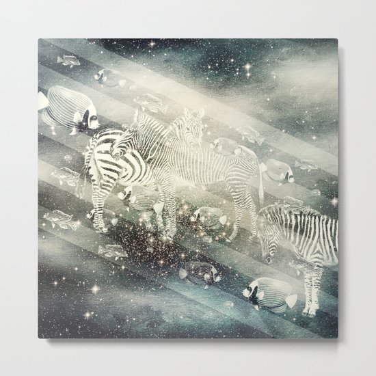 Zebra Way Metal Print