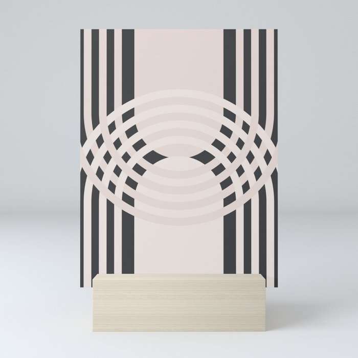 Arches Composition in Minimalist Monochrome Neutrals Mini Art Print
