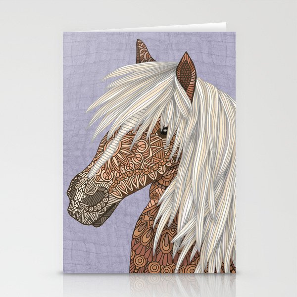 Haflinger Pony Purple Stationery Cards