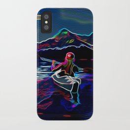 Kayak iPhone Case | Kayak, Arctic, Blacklight, Blue, Mountain, Neon, Graphicdesign, Girl, Sea, Digital 