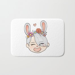 spring bunny victor Bath Mat