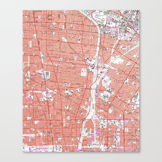 Vintage Map of South Gate California (1964) Canvas Print by