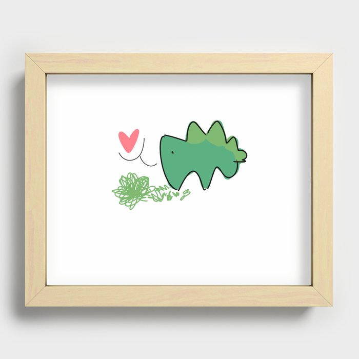 stegosaur-love Recessed Framed Print