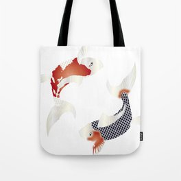 Japanese style two artistic carp Tote Bag