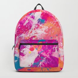Vibrant Colorful Abstract Splatter Painting with Glitter Backpack