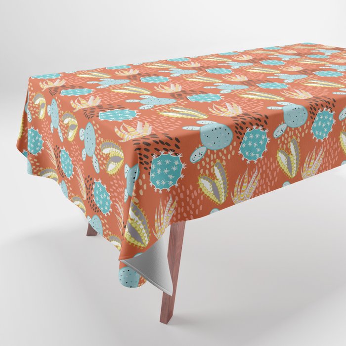 Terracotta Cacti Tablecloth