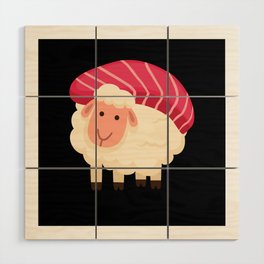 Sushi Sheep Japan Kawaii Sheep Wool Wood Wall Art