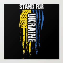 I stand with Ukraine US Banner Ukrainian colors Canvas Print