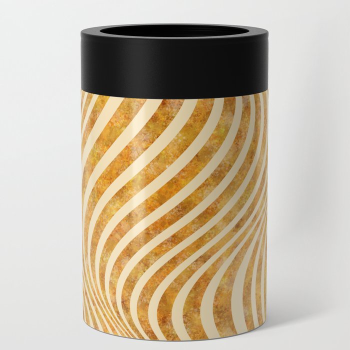 Citrus. Abstract pattern of yellow and orange waves Can Cooler