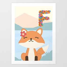 Print, Animal, fox, F, Baby, Nursery, Kids, Girl, Boy, Wall Art, Digital Art Print