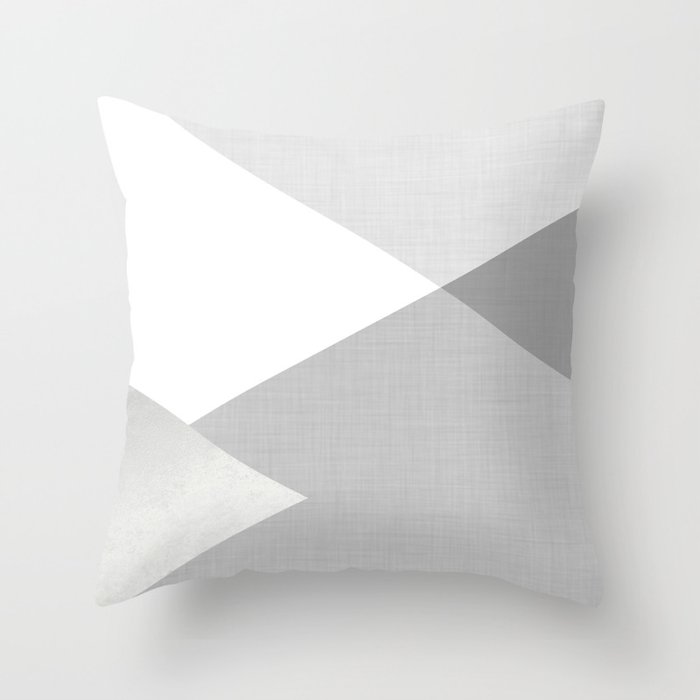 Geometrics - texture grey silver Throw Pillow