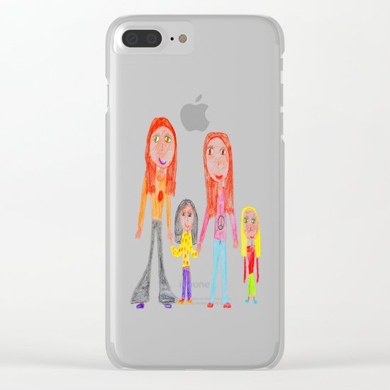 Space Hippie Girls | Kids Painting Clear iPhone Case