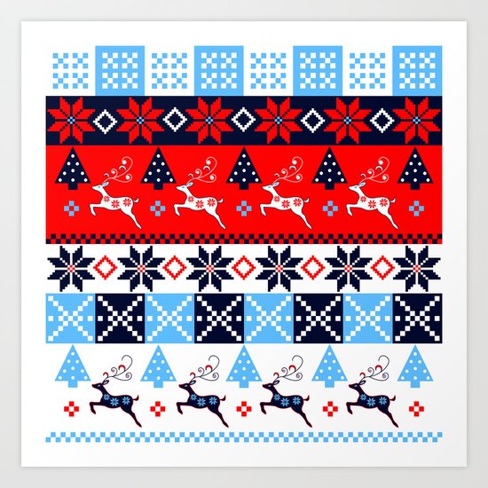 Scandinavian holidays pattern design Art Print