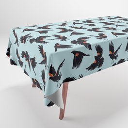 Red-Winged Blackbird Sky Blue Tablecloth