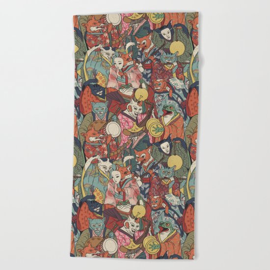 Night parade Beach Towel