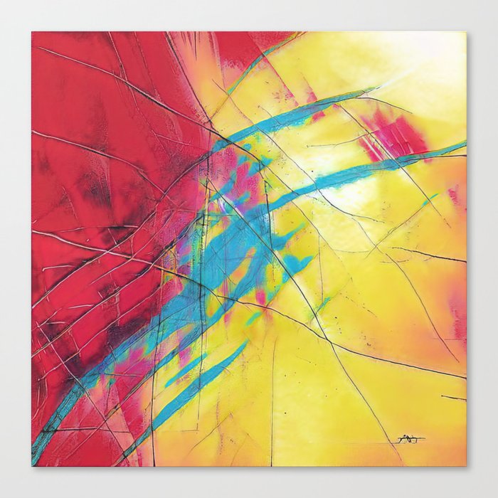 Marbled Primaries Canvas Print