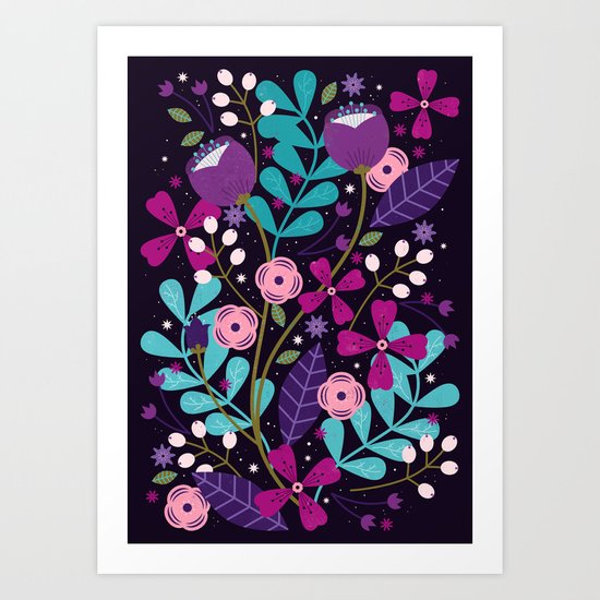 Starlight Blooms Art Print
