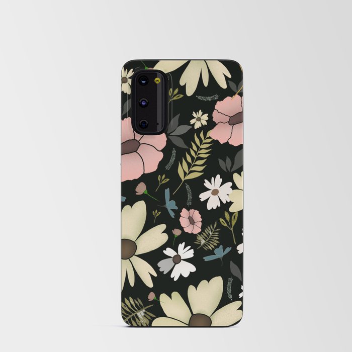 Black Vintage Floral  Android Card Case
