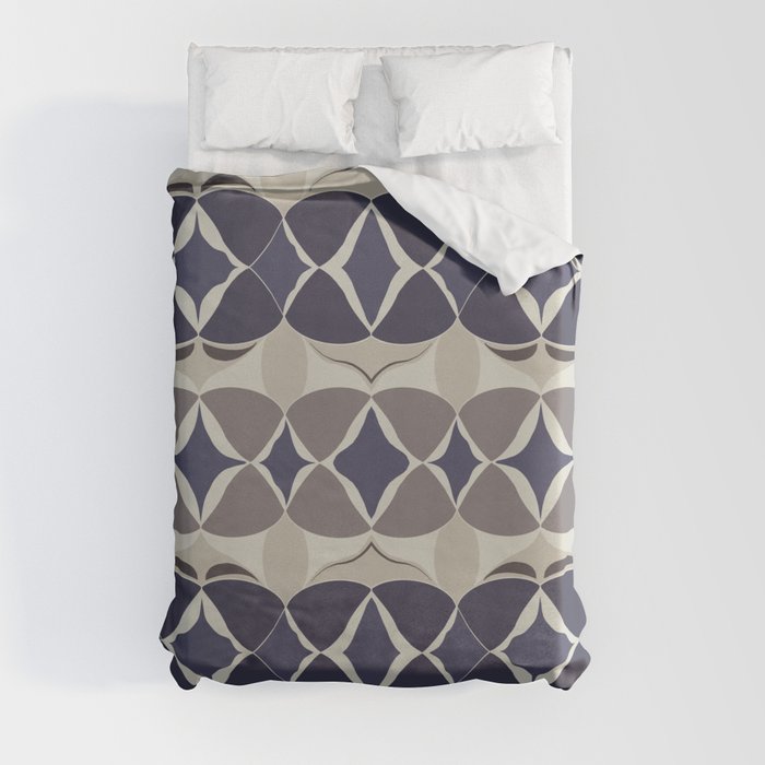 Modern abstract big weave pattern - Blue Duvet Cover